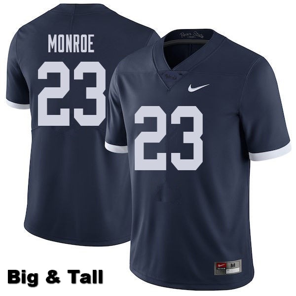 NCAA Nike Men's Penn State Nittany Lions Ayron Monroe #23 College Football Authentic Throwback Big & Tall Navy Stitched Jersey SMT4098CQ